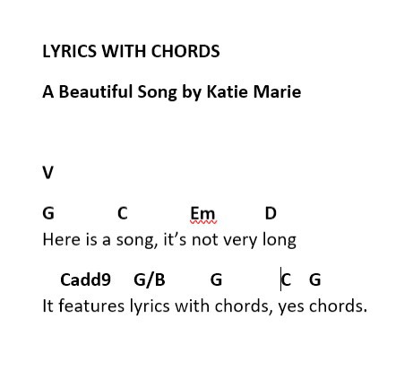 Lyrics and chords